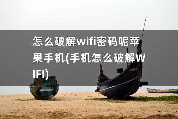 怎么破解wifi密码呢苹果手机(手机怎么破解WIFI)