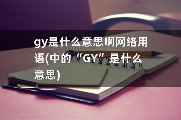 gy是什么意思啊网络用语(中的“GY”是什么意思)