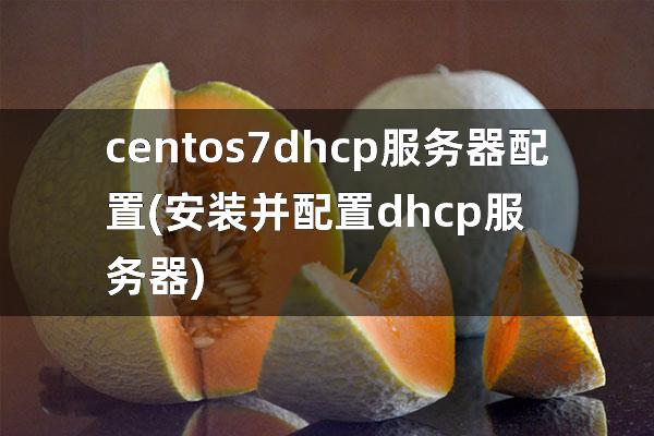 centos7dhcp服务器配置(安装并配置dhcp服务器)