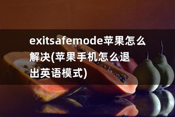 exit safe mode苹果怎么解决(苹果手机怎么退出英语模式)