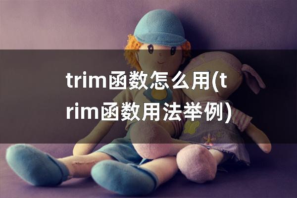 trim函数怎么用(trim函数用法举例)